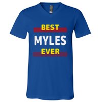 Best Myles Ever Friends Name Buddy Nickname Personalized Meaningful Gift V-Neck T-Shirt