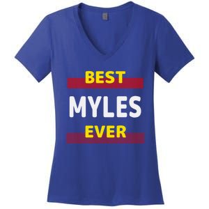 Best Myles Ever Friends Name Buddy Nickname Personalized Meaningful Gift Women's V-Neck T-Shirt