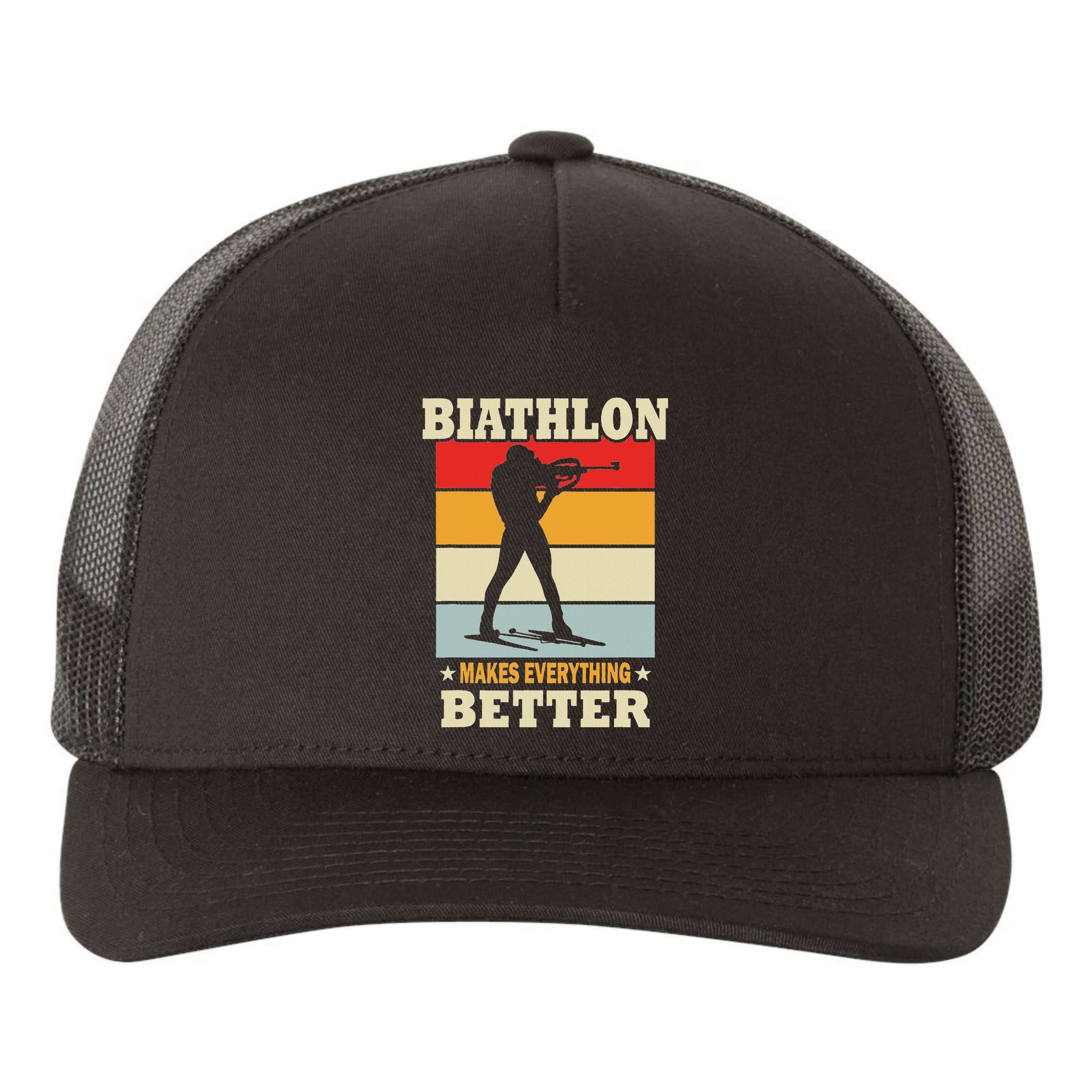 Biathlon Makes Everything Better Biathlon Yupoong Adult 5-Panel Trucker Hat