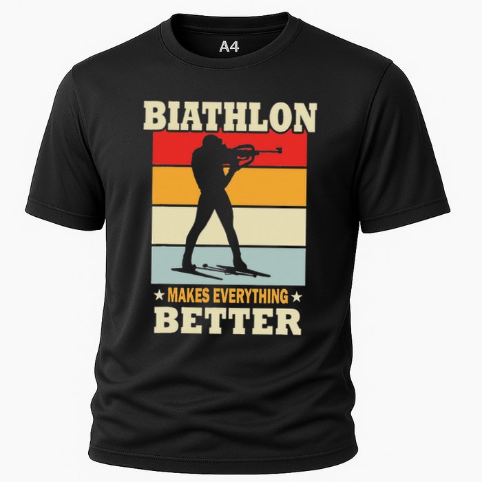 Biathlon Makes Everything Better Biathlon Cooling Performance Crew T-Shirt