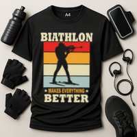 Biathlon Makes Everything Better Biathlon Cooling Performance Crew T-Shirt