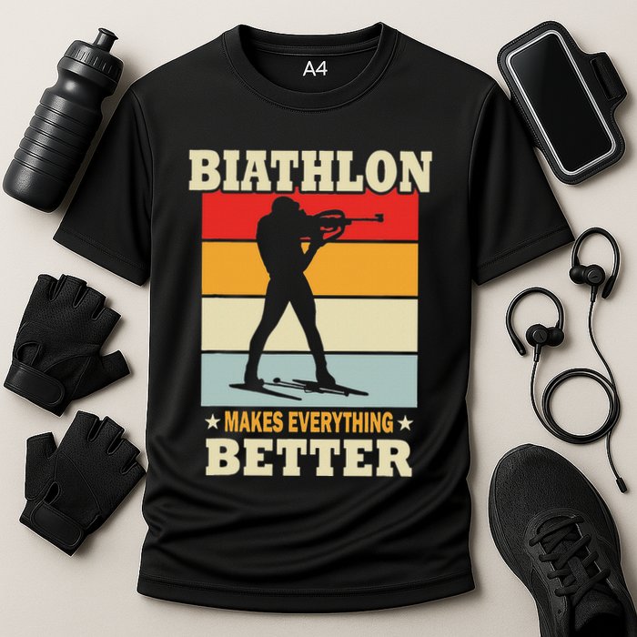 Biathlon Makes Everything Better Biathlon Cooling Performance Crew T-Shirt