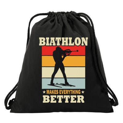 Biathlon Makes Everything Better Biathlon Drawstring Bag