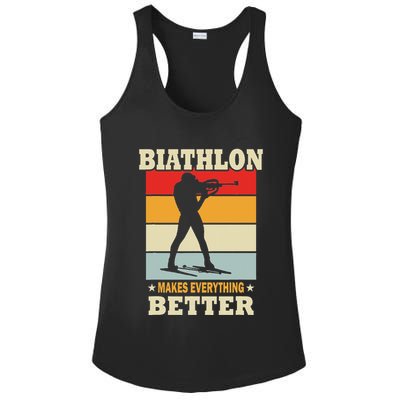 Biathlon Makes Everything Better Biathlon Ladies PosiCharge Competitor Racerback Tank