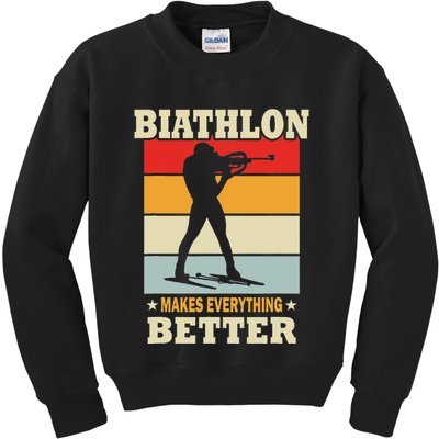 Biathlon Makes Everything Better Biathlon Kids Sweatshirt