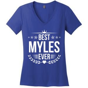 Best Myles Ever Funny Name Humor Nickname Gift Women's V-Neck T-Shirt