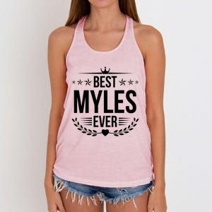 Best Myles Ever Funny Name Humor Nickname Gift Women's Knotted Racerback Tank