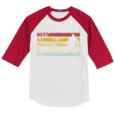 Best Mom Ever Mother Vintage Ice Hockey Cute Gift Kids Colorblock Raglan Jersey