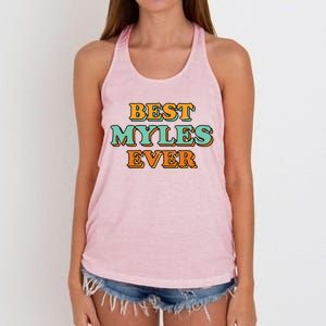 Best Myles Ever Funny Name Humor Nickname Sarcastic Friends Great Gift Women's Knotted Racerback Tank