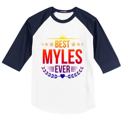 Best Myles Ever Funny Name Humor Nickname Cute Gift Baseball Sleeve Shirt