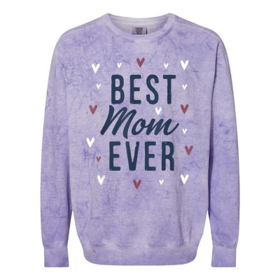 Best Mom Ever Gifts Cute Love Heart Print Mama Colorblast Crewneck Sweatshirt