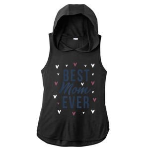 Best Mom Ever Gifts Cute Love Heart Print Mama Ladies PosiCharge Tri-Blend Wicking Draft Hoodie Tank