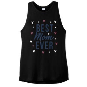 Best Mom Ever Gifts Cute Love Heart Print Mama Ladies PosiCharge Tri-Blend Wicking Tank