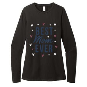 Best Mom Ever Gifts Cute Love Heart Print Mama Womens CVC Long Sleeve Shirt