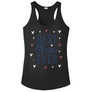 Best Mom Ever Gifts Cute Love Heart Print Mama Ladies PosiCharge Competitor Racerback Tank