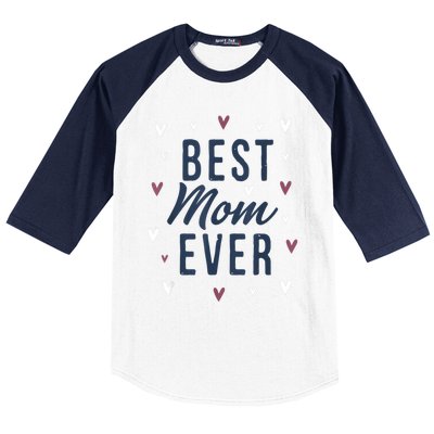 Best Mom Ever Gifts Cute Love Heart Print Mama Baseball Sleeve Shirt