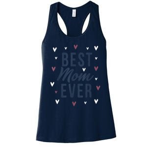 Best Mom Ever Gifts Cute Love Heart Print Mama Women's Racerback Tank