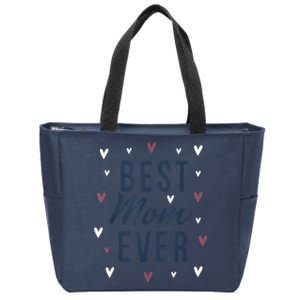 Best Mom Ever Gifts Cute Love Heart Print Mama Zip Tote Bag