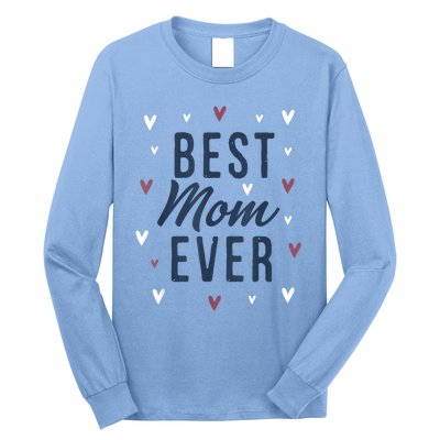 Best Mom Ever Gifts Cute Love Heart Print Mama Long Sleeve Shirt