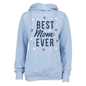 Best Mom Ever Gifts Cute Love Heart Print Mama Womens Funnel Neck Pullover Hood