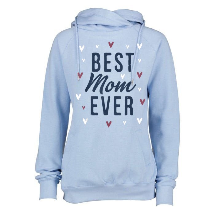 Best Mom Ever Gifts Cute Love Heart Print Mama Womens Funnel Neck Pullover Hood