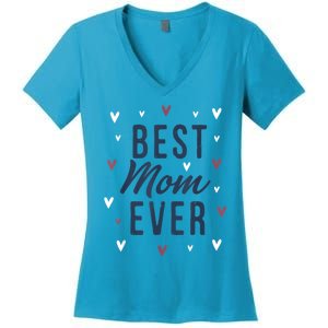 Best Mom Ever Gifts Cute Love Heart Print Mama Women's V-Neck T-Shirt