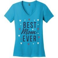 Best Mom Ever Gifts Cute Love Heart Print Mama Women's V-Neck T-Shirt