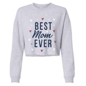 Best Mom Ever Gifts Cute Love Heart Print Mama Cropped Pullover Crew