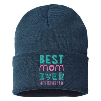 Best Mom Ever Happy Mother's Day Gift Sustainable Knit Beanie