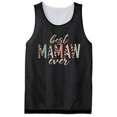 Best Mamaw Ever Gifts Leopard Print Mothers Day Mesh Reversible Basketball Jersey Tank