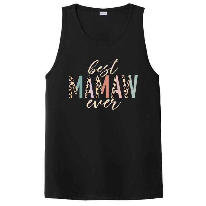 Best Mamaw Ever Gifts Leopard Print Mothers Day PosiCharge Competitor Tank