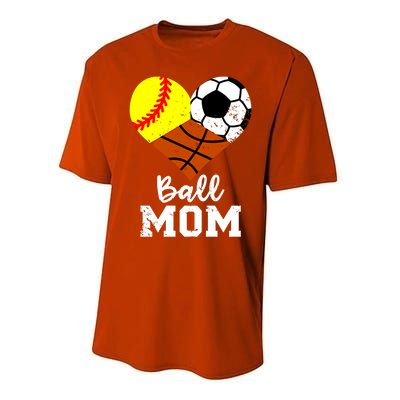 Ball Mom Funny Softball Soccer Basketball Mom Great Gift Performance Sprint T-Shirt