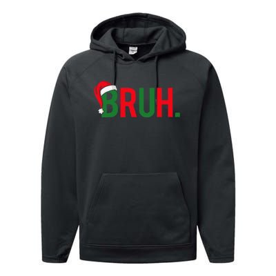 Bruh Meme Funny Saying Bro Greeting Christmas Performance Fleece Hoodie