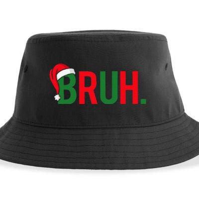 Bruh Meme Funny Saying Bro Greeting Christmas Sustainable Bucket Hat