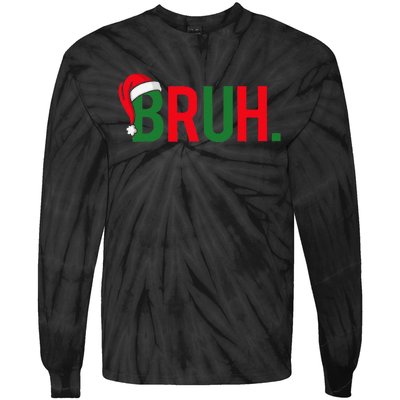 Bruh Meme Funny Saying Bro Greeting Christmas Tie-Dye Long Sleeve Shirt