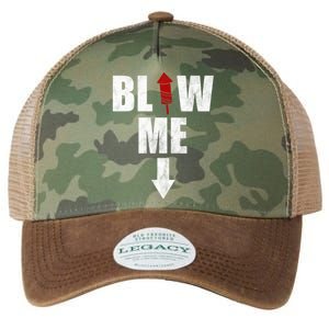 Blow Me Fireworks Firecracker Funny July 4th Legacy Tie Dye Trucker Hat