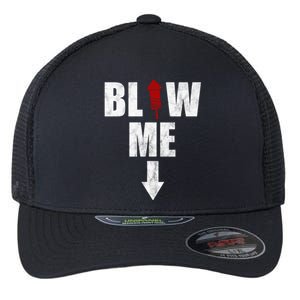 Blow Me Fireworks Firecracker Funny July 4th Flexfit Unipanel Trucker Cap