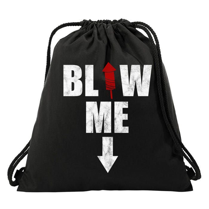 Blow Me Fireworks Firecracker Funny July 4th Drawstring Bag
