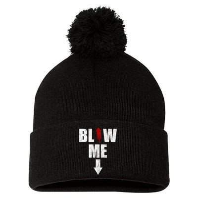 Blow Me Fireworks Firecracker Funny July 4th Pom Pom 12in Knit Beanie