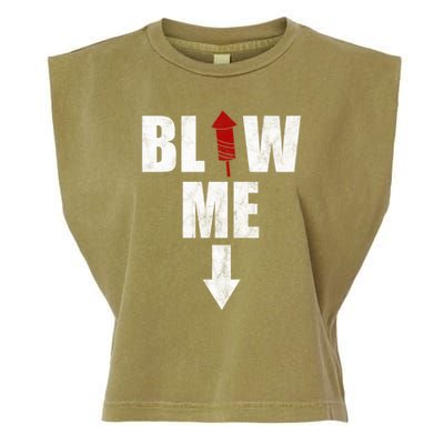Blow Me Fireworks Firecracker Funny July 4th Garment-Dyed Women's Muscle Tee