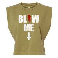 Blow Me Fireworks Firecracker Funny July 4th Garment-Dyed Women's Muscle Tee