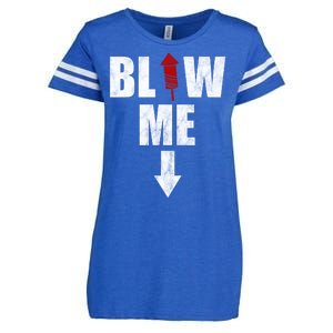 Blow Me Fireworks Firecracker Funny July 4th Enza Ladies Jersey Football T-Shirt