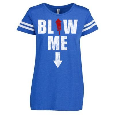 Blow Me Fireworks Firecracker Funny July 4th Enza Ladies Jersey Football T-Shirt