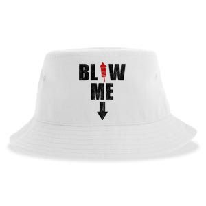 Blow Me Fireworks Firecracker Funny July 4th Sustainable Bucket Hat