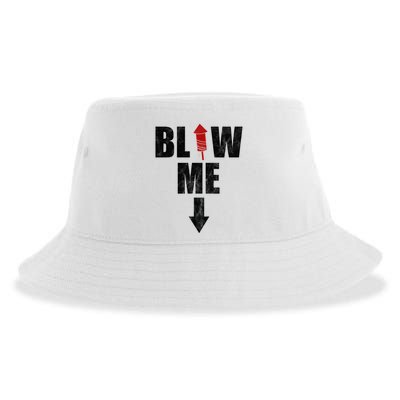 Blow Me Fireworks Firecracker Funny July 4th Sustainable Bucket Hat