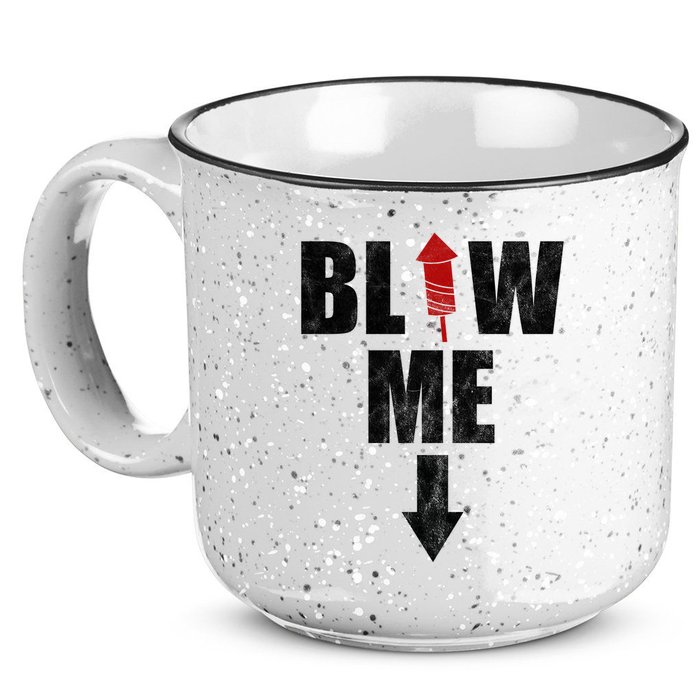 Blow Me Fireworks Firecracker Funny July 4th 15oz Campfire Ceramic Mug