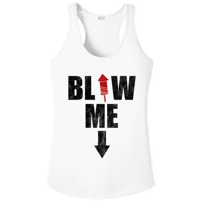 Blow Me Fireworks Firecracker Funny July 4th Ladies PosiCharge Competitor Racerback Tank