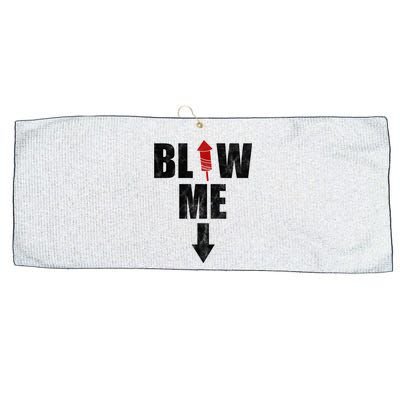 Blow Me Fireworks Firecracker Funny July 4th Large Microfiber Waffle Golf Towel