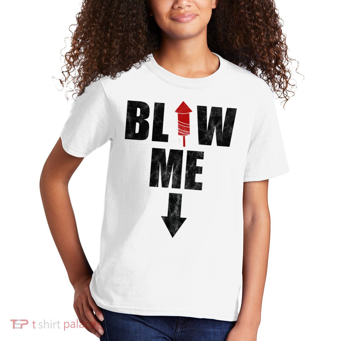 Blow Me Fireworks Firecracker Funny July 4th Kids T-Shirt