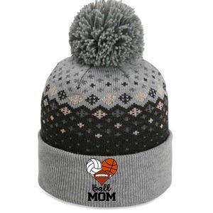 Ball Mom Funny Volleyball Basketball Football Player Mom Cool Gift The Baniff Cuffed Pom Beanie